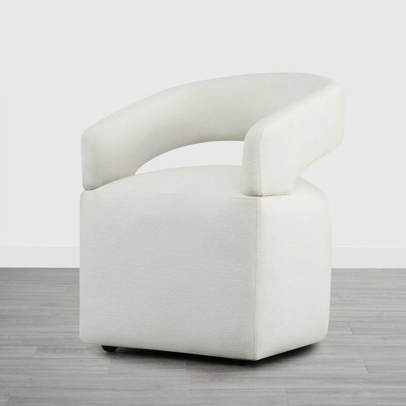 Spruce & Spring Parker Modern Mobile Dining Chair with Casters & Open Back