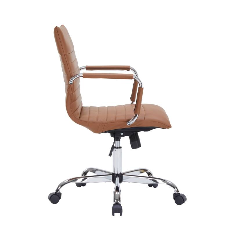 Harris Ergonomic Mid-Back Leather Office Chair with Metal Frame, Adjustable Height, Tilt Lock, and Swivel for Home Office