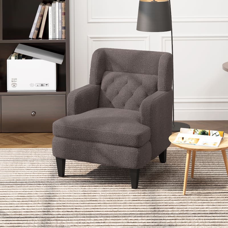 Nabo Modern Fabric Accent Chair with Cushion Back by Christopher Knight Home - Russet Brown