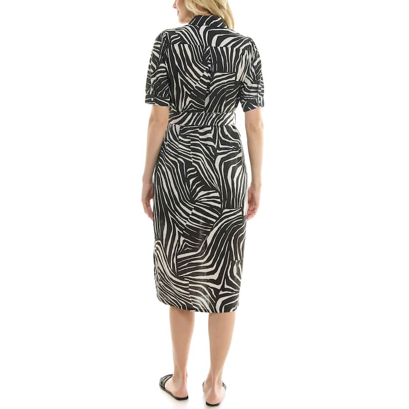 Nicole Miller Linen Belted Shirtdress