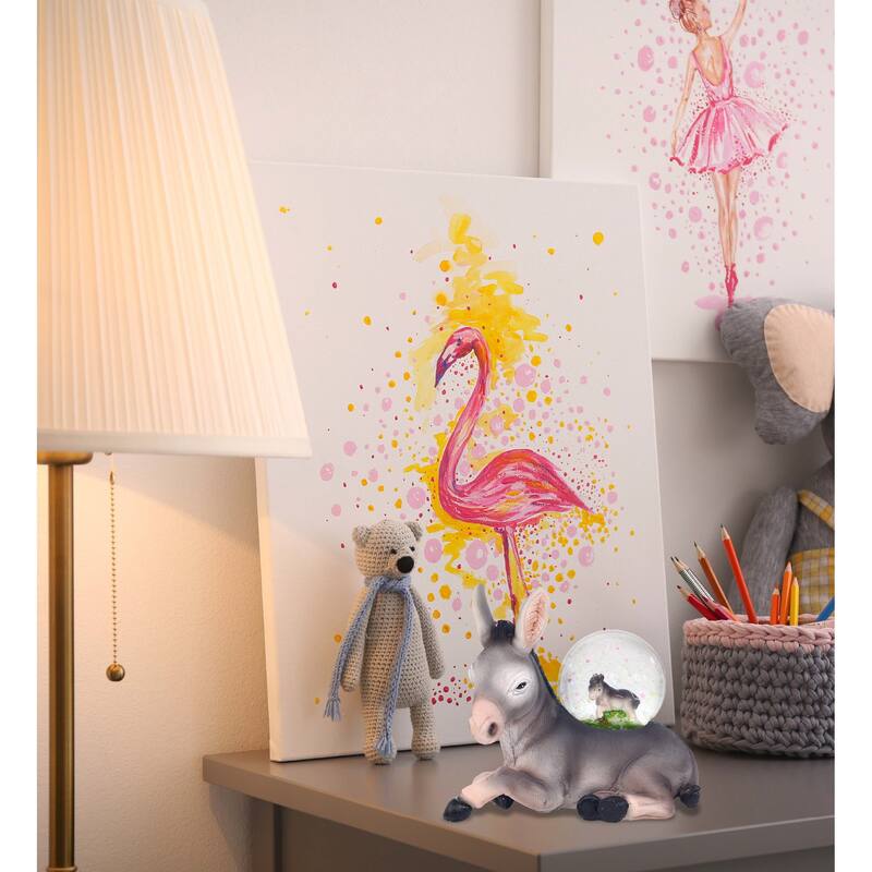 CoTa Global Donkey Beautiful Pink Sparkle Snow Globe Decor - 45 mm