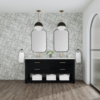 James Martin Vanities Lucian 72" Double Vanity, Carbon Oak