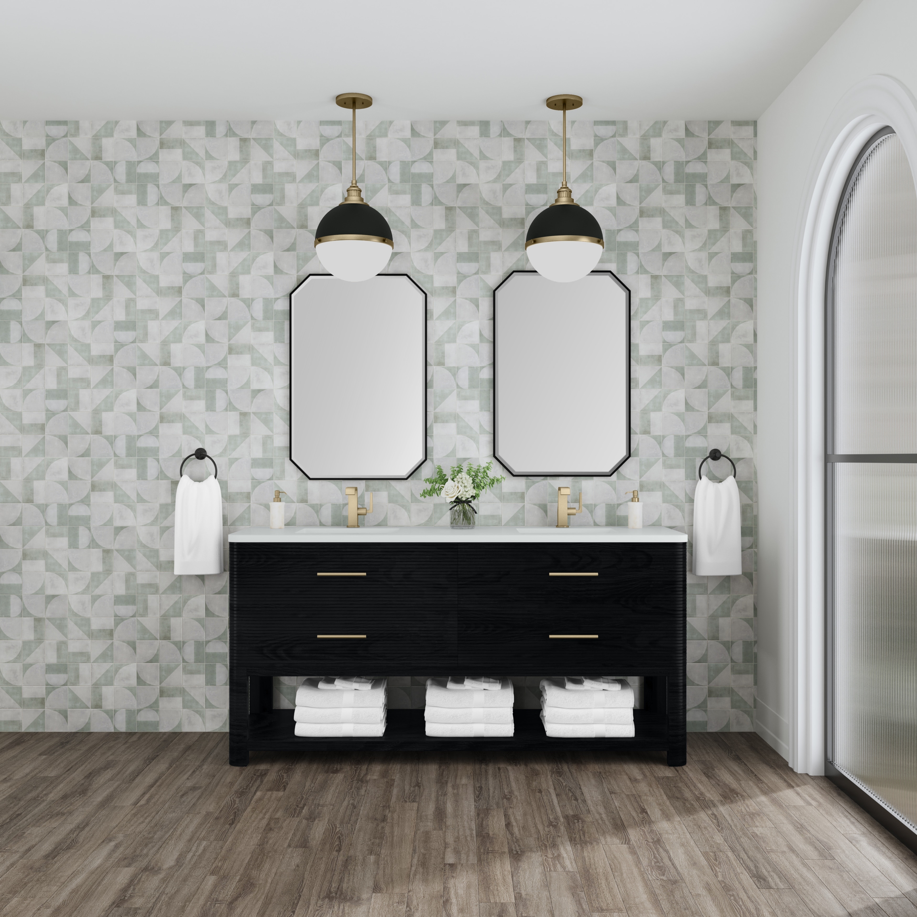 James Martin Vanities Lucian 72" Double Vanity, Carbon Oak