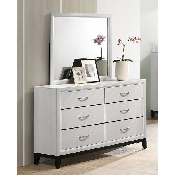 Stout Contemporary 6 Drawer Metal Bar Pulls Wood Dresser With Mirror White On Sale Overstock 31640564 Update your home with white furniture pieces, from white bedroom sets for your personal space to white tables and living room furniture for shared spaces. usd