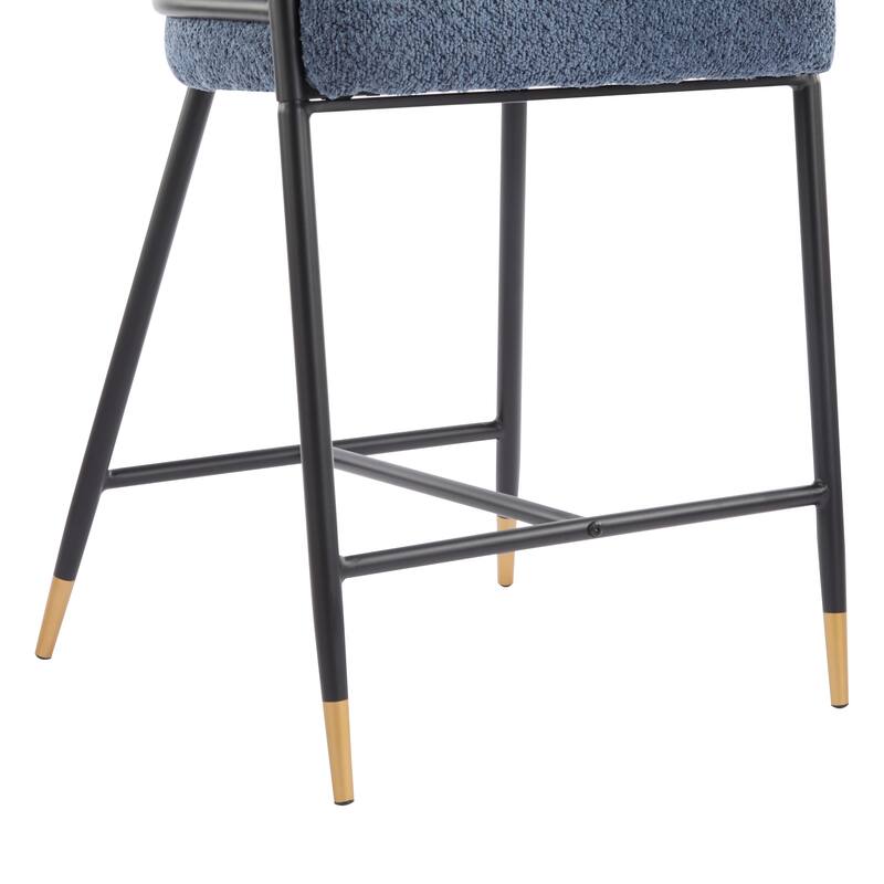 Roomfitters Upholstered Counter Stool Set of 2, Modern Metal Frame Bar Stool for Kitchen Island
