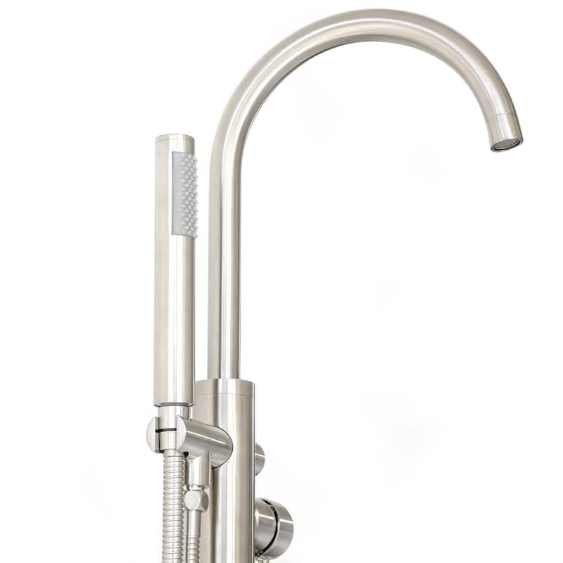 SevenFalls 8017 Single Handle Floor Mounted Tub Filler with Handheld Shower