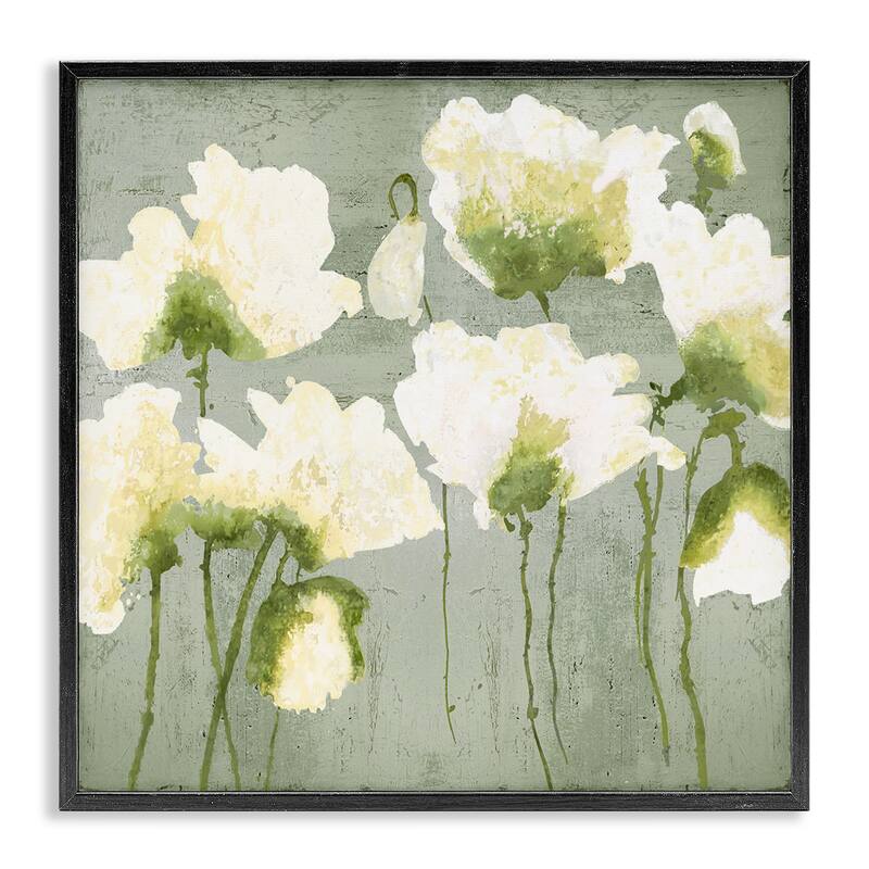 Stupell Modern White Flower Blooms Framed Giclee Art Design By Vanessa Austin - 24 x 24 - Black