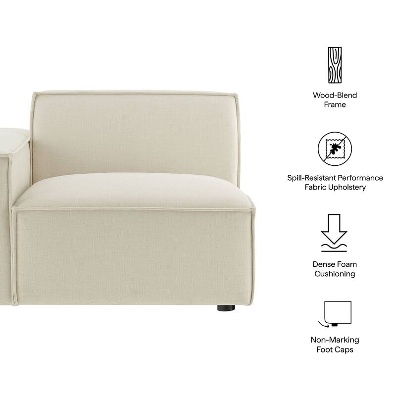 Restore Performance Fabric Upholstered Left-Facing Modular Lounge Chair