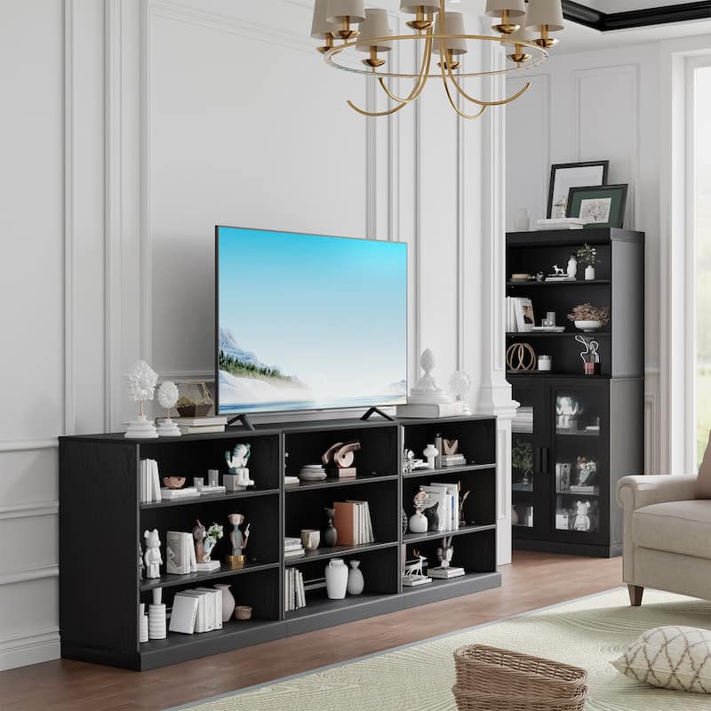 Doorless Wood Bookshelf Storage Cabinet Bookcase&Office Cabinet for Kitchen Bedroom Entryway Living Room Dinning Room