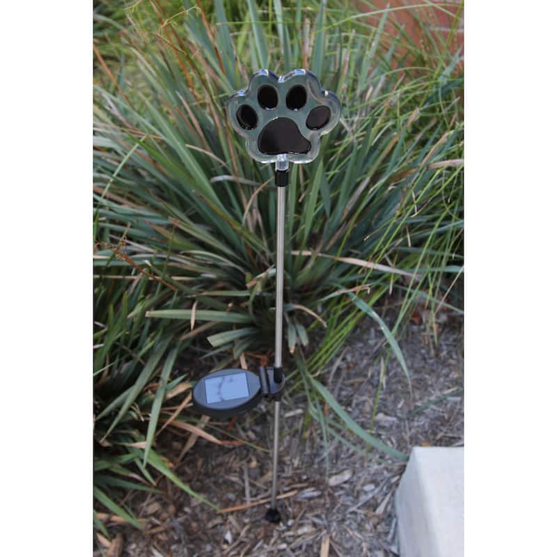 Dog Paw garden stake lights - Light Color Changing LED Red Blue Green