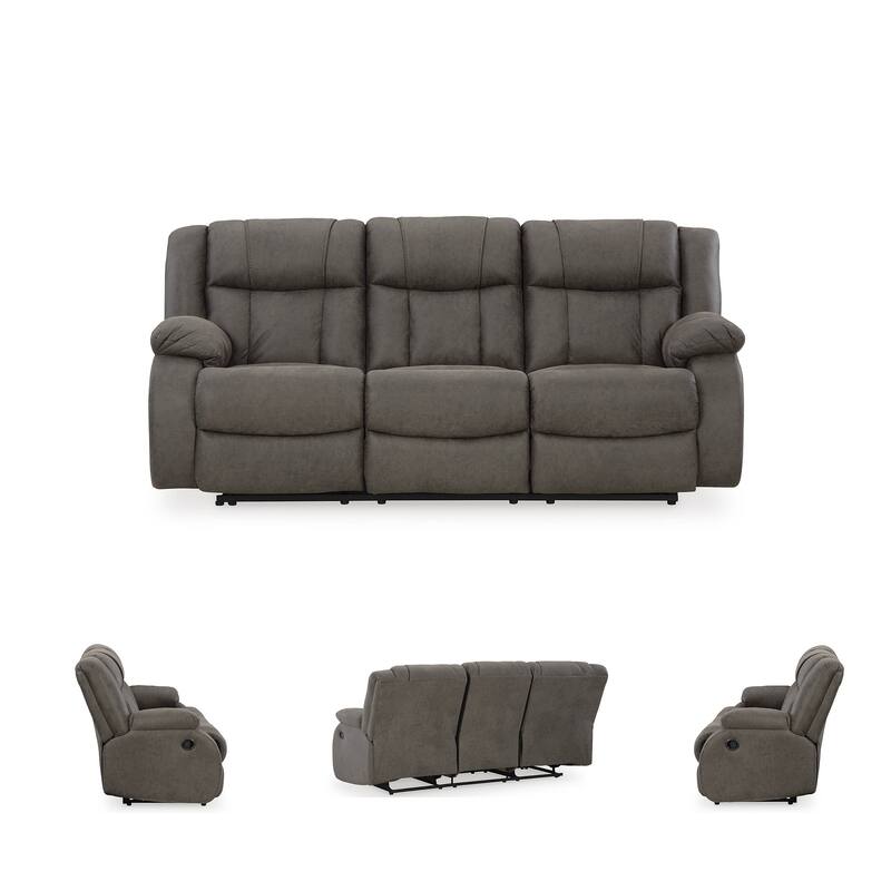 Signature Design by Ashley First Base Gunmetal Reclining Sofa - 86"W x 40"D x 41"H