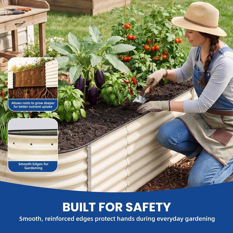 Moasis Oval Metal Outdoor Raised Garden Bed