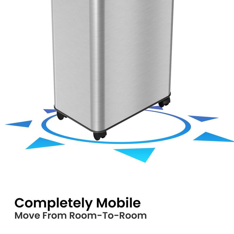 iTouchless 16 Gallon / 61 Liter Rectangular Open Top Kitchen Trash Can with Wheels