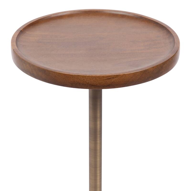 Kate and Laurel Shorrock Wood and Marble Side Table
