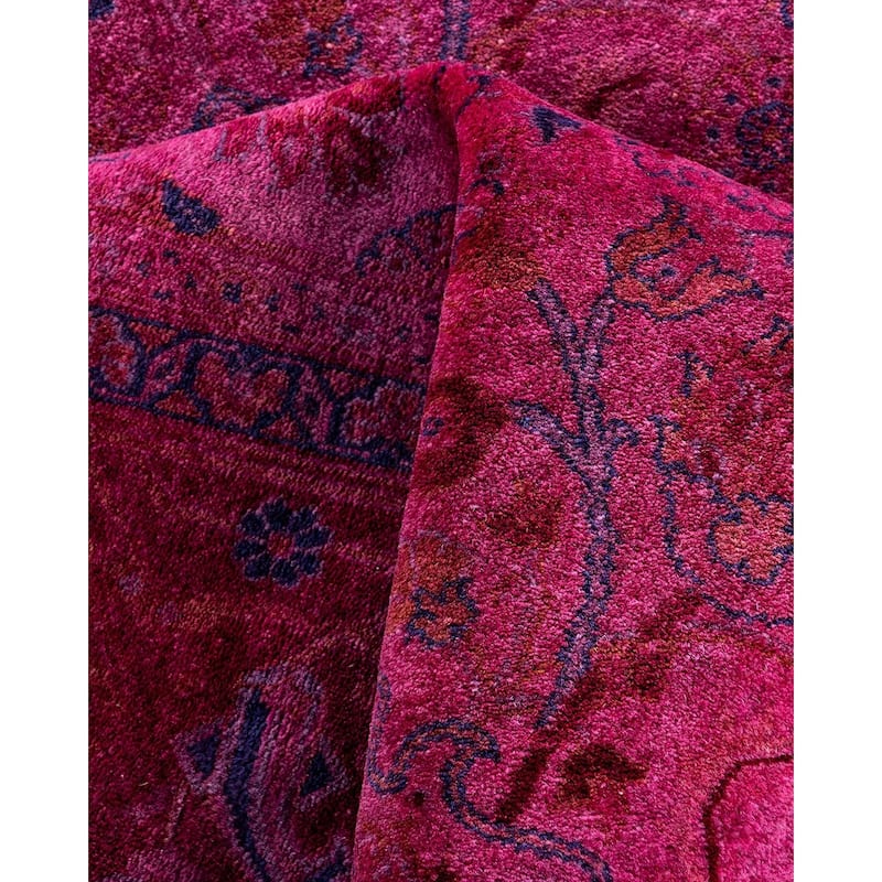 Contemporary Overdyed Wool Hand Knotted Area Rug - 6' 3" x 9' 2"