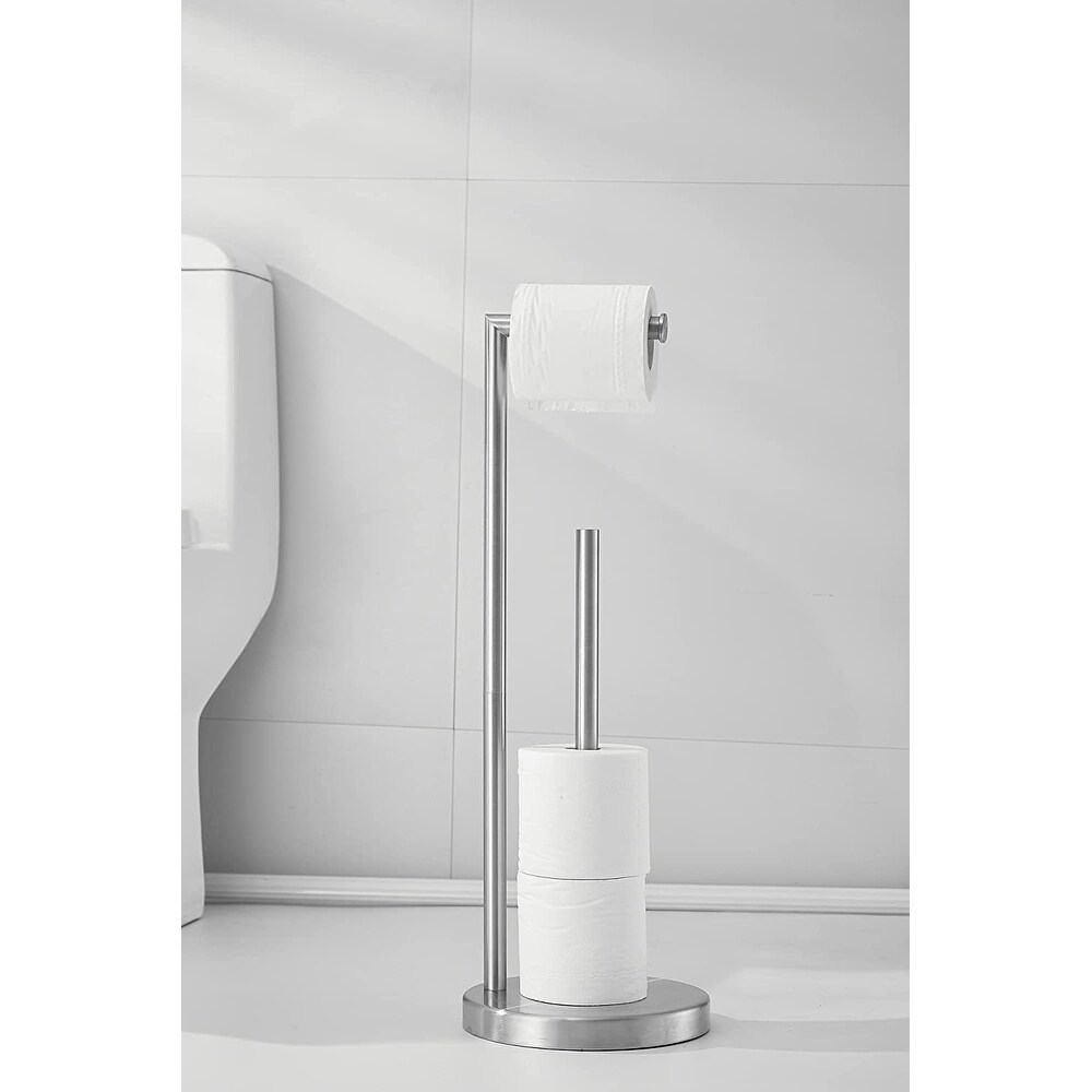 Freestanding Toilet Paper Holder Stand with Reserver - On Sale - Bed Bath &  Beyond - 34838906