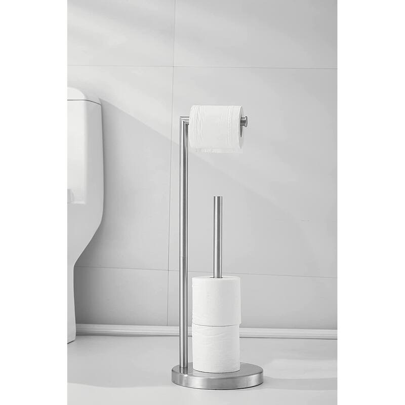 Freestanding Toilet Paper Holder Stand with Reserver