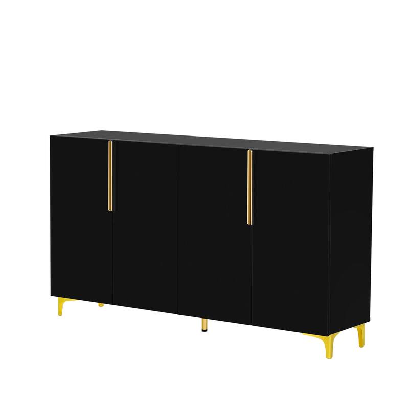 A Glossy Finish Light Luxury Storage Cabinet, Adjustable, Suitable for Living Room, Study, Hallway.