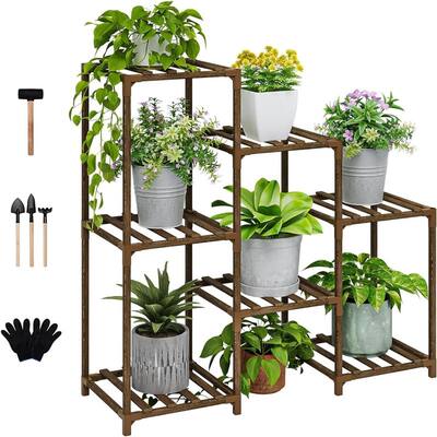 Indoor Outdoor Wood Plant Shelf for Multiple