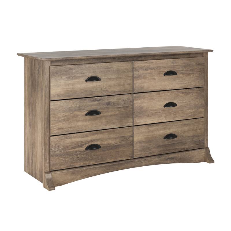 Porch & Den Commerce Black 6-drawer Condo-sized Dresser - Drifted Gray