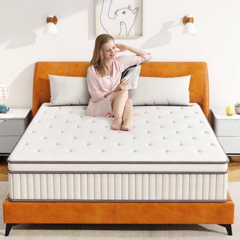 12 Inch Twin Size Hybrid Full Mattress,Memory Foam Hybrid Mattress , Medium Feel Mattress for Pressure Relief