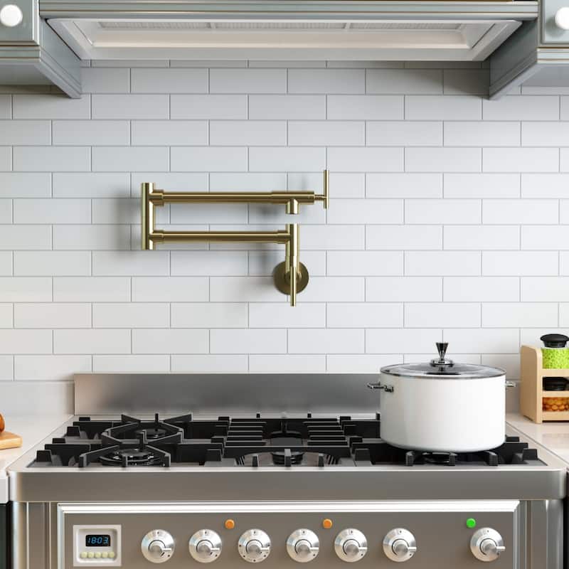 Retro Handles Wall Mount Kitchen Faucet