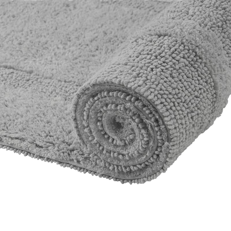 Better Trends Bath Rugs 100% Cotton Reversible Highly Water Absorbent Bathroom Rug for Shower, Sink, Bath Mats - Lux Collection