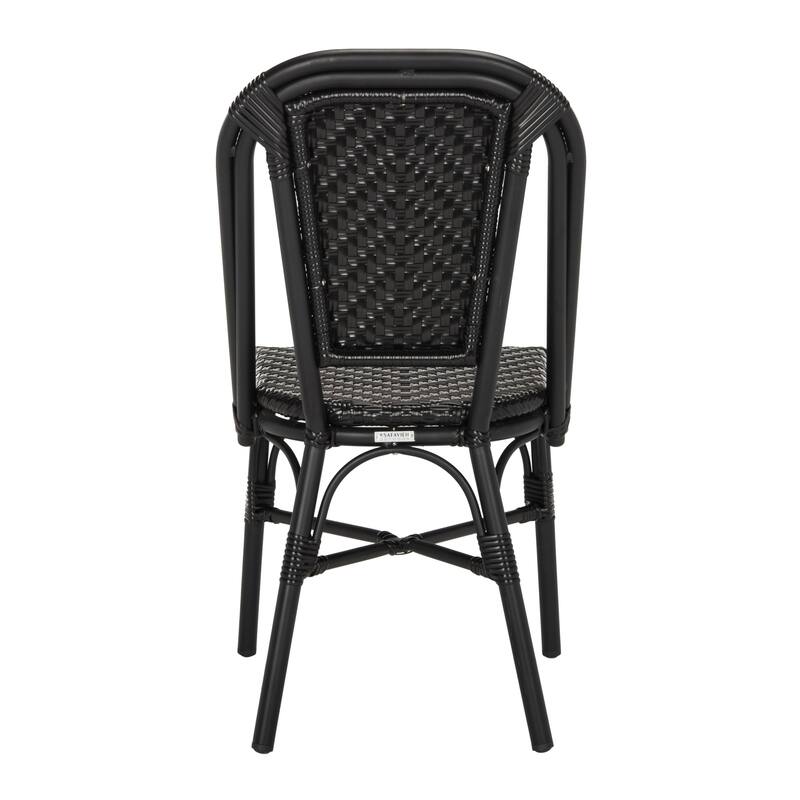 SAFAVIEH Madilyn Stacking Black Side Chair (Set of 2) - 18" W x 21.5" D x 35" H - 18W x 35D x 22H