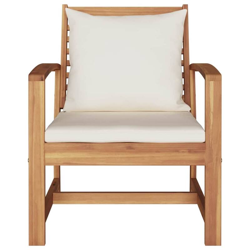 vidaXL Garden Chairs 2 pcs Natural 60 x 65 x 76.5 cm Solid teak wood - 23.6 x 25.6 x 30.1 inch