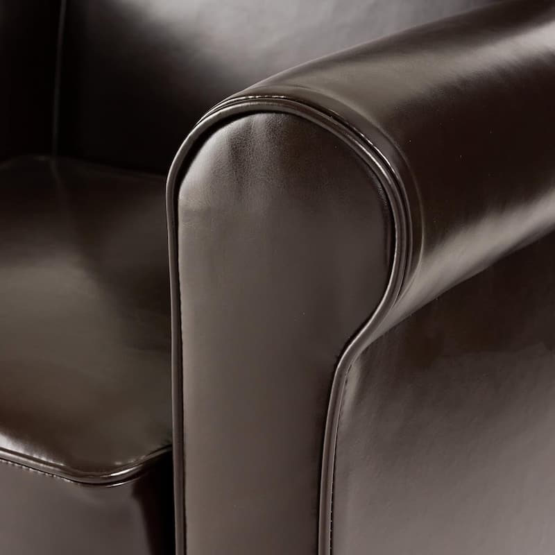 Freemont Brown Bonded Leather Club Chair by Christopher Knight Home