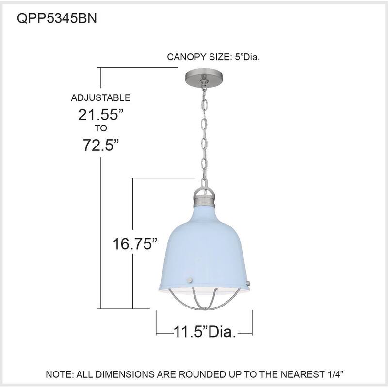 Adlington 1-Light Brushed Nickel Mini Pendant