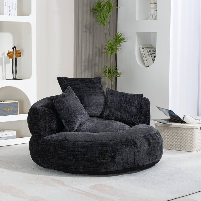 Durable Lazy Sofa Comfort Lounger, High Back Bean Bag Couch with 3 Pillows