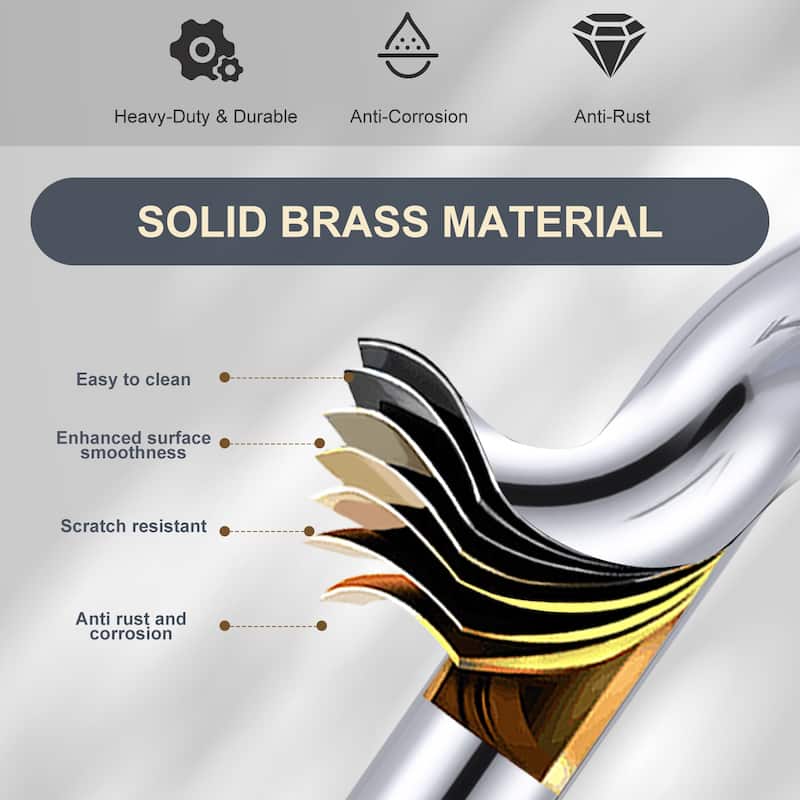 WOWOW Double Handle Bridge Kitchen Faucet with Side Sprayer