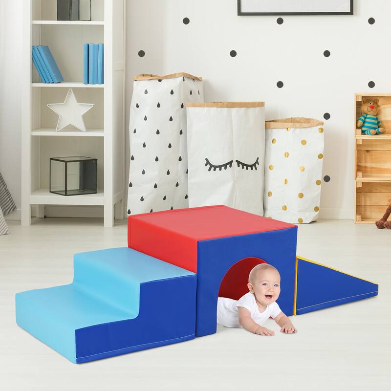 Gymax Kids Climb & Crawl Activity Playset Blocks w/ Waterproof PU - Multicolor