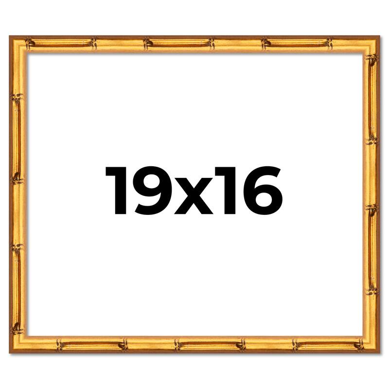 19x16 Frame Gold Bamboo Picture Frame Modern Photo Frame Includes UV Acrylic Shatter Guard Front Acid Free Foam Backing Board