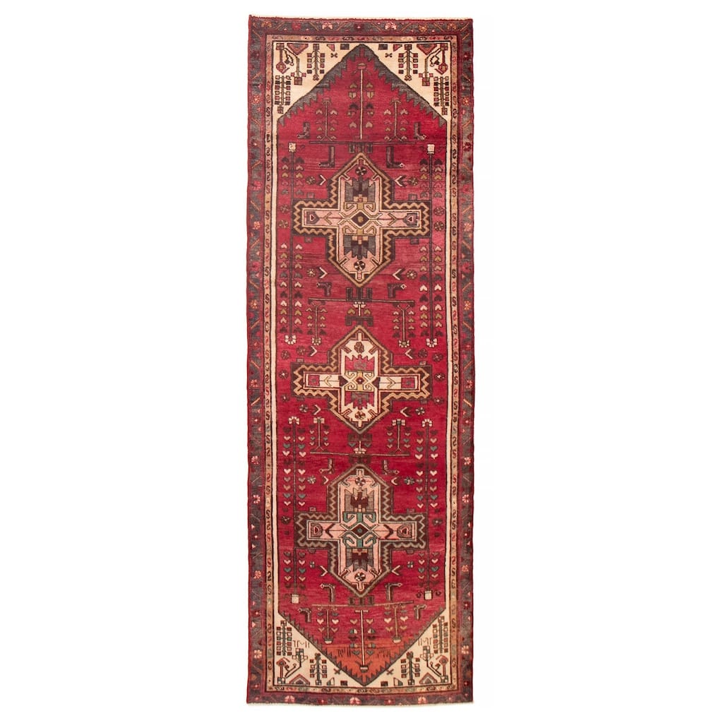 ECARPETGALLERY Hand-knotted Anadol Burgundy Wool Rug - 3'3 x 9'7