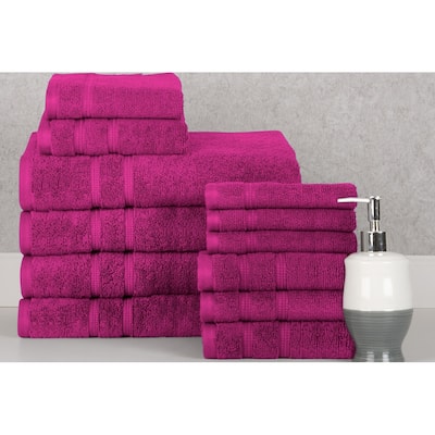 Bibb Home 12 Piece Zero Twist Egyptian Cotton Towel Set