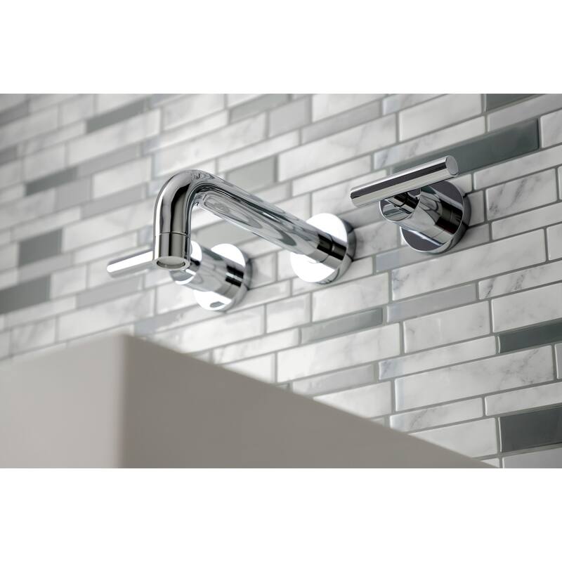 Manhattan Two-Handle 3-Hole Wall Mount Bathroom Faucet