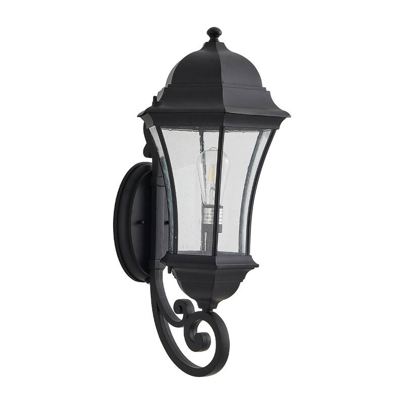 Outdoor Black Wall Lantern Sconce Light - 1-Light