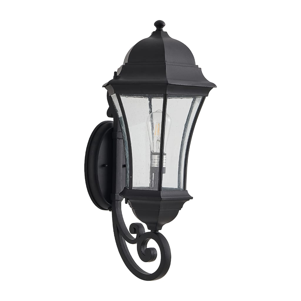 Outdoor Black Wall Lantern Sconce Light - 1-Light