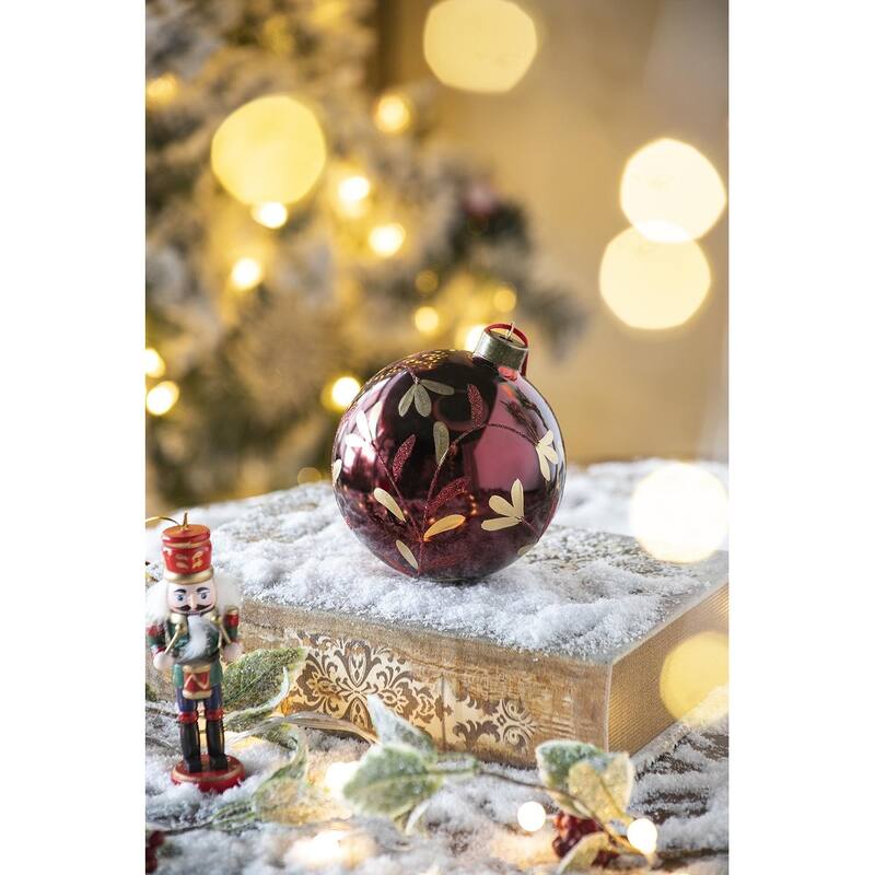 D4.7" Christmas Ball Ornaments, Glass Decorative Hanging Ball Christmas Tree Ornaments for Holiday, Set of 4
