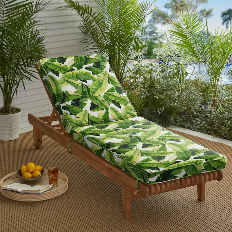 Green Corded Indoor/ Outdoor Hinged Cushion - 78 in x 21 in