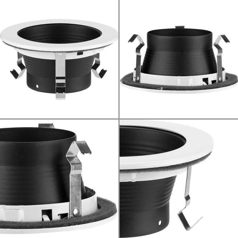 4 in. Black Recessed Step Baffle Trim for 4 in. Housing - Medium