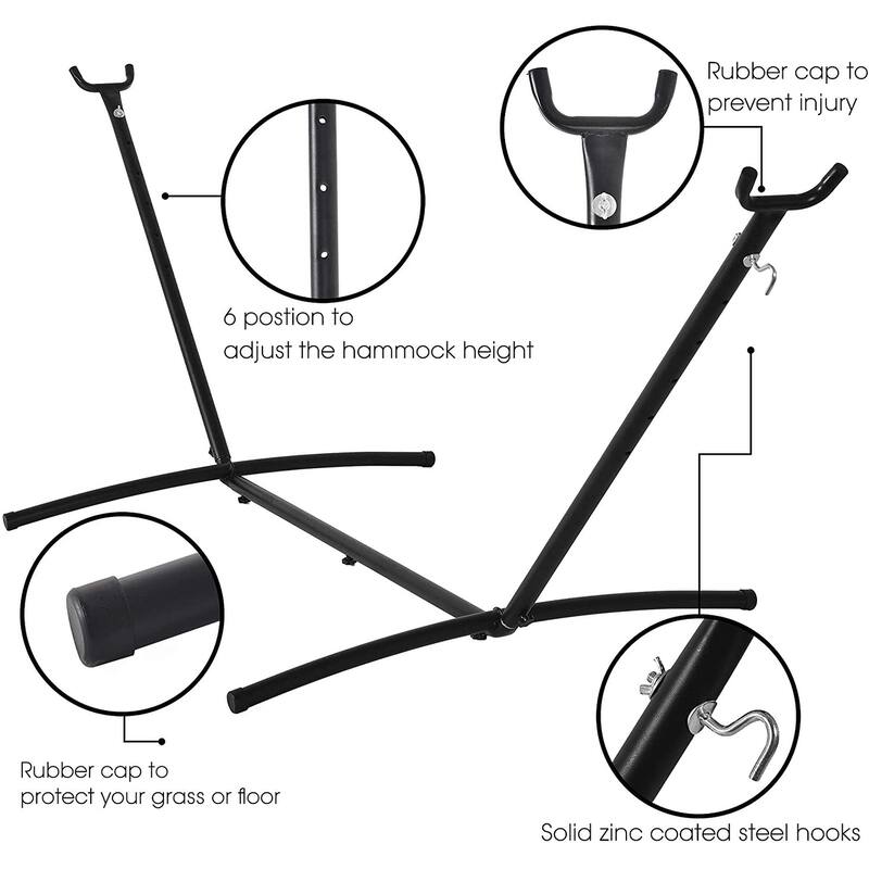 Double Cotton Hammock with Space Saving Steel Stand