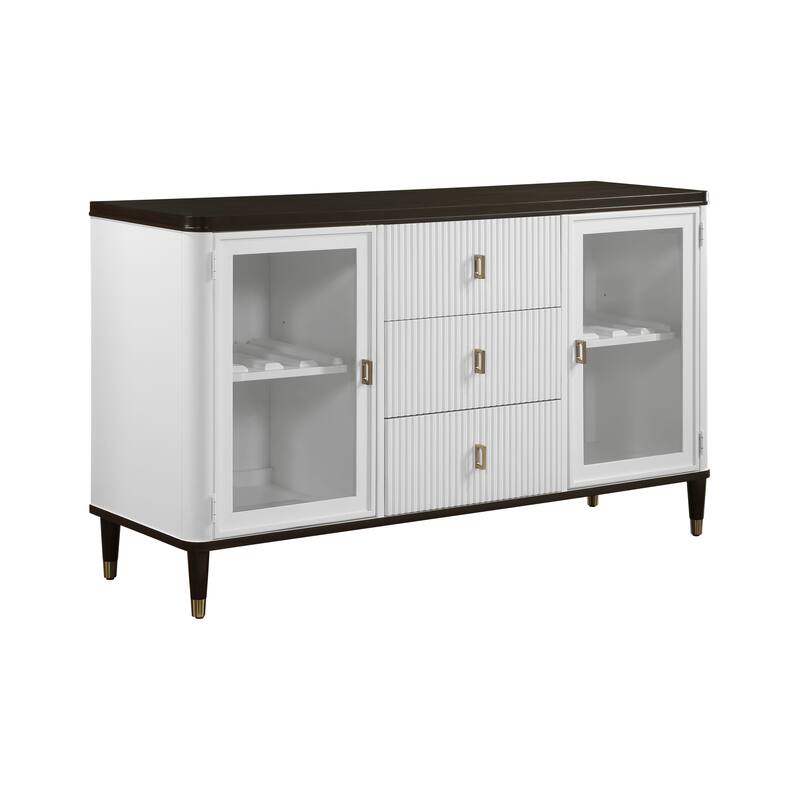 Carene White & Brown Finish Server