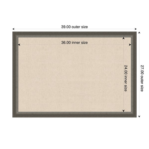 dimension image slide 0 of 91, Amanti Art Framed Fabric Pinboard Natural Linen Printed Bulletin Board