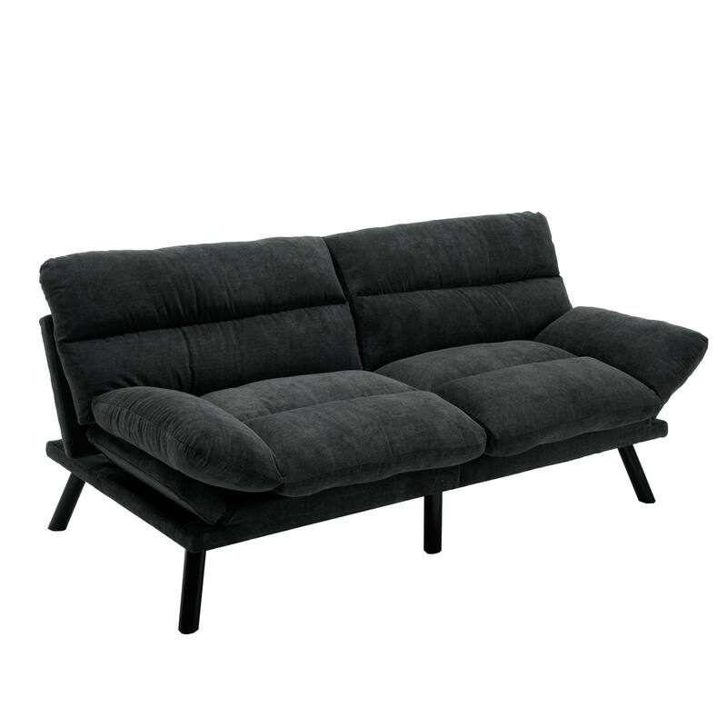 70.08" 2-Seater Sofa Bed, Linen, Microsuede, Teddy