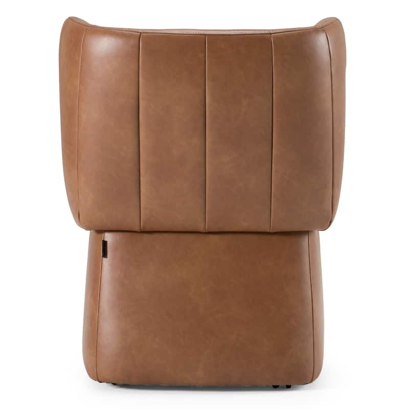 Modrest Standing Modern Brown Vegan Leather Dining Chair
