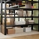 preview thumbnail 5 of 20, Full Size Loft Bed with LED Light & Charge Station, Metal Loft Bed with Desk and Staircase, Loft bed with Wardrobe for Kids