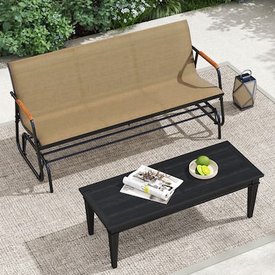 Costway Patio Glider Bench for 3 Swing Gliding Loveseat with Curved - See Details
